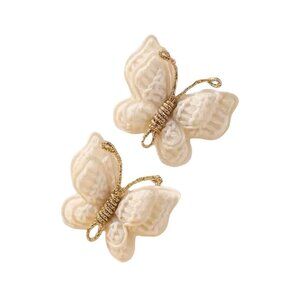 COZY BUTTERFLY HAIR BARRETTES (WHITE)